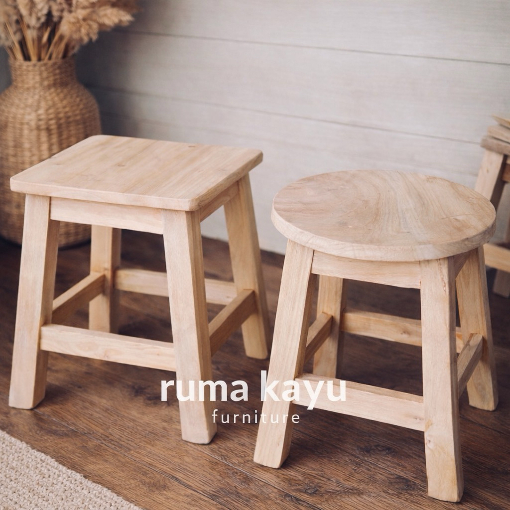 Kursi jongkok | dingklik kayu | kursi kayu pendek | bangku kayu jongkok