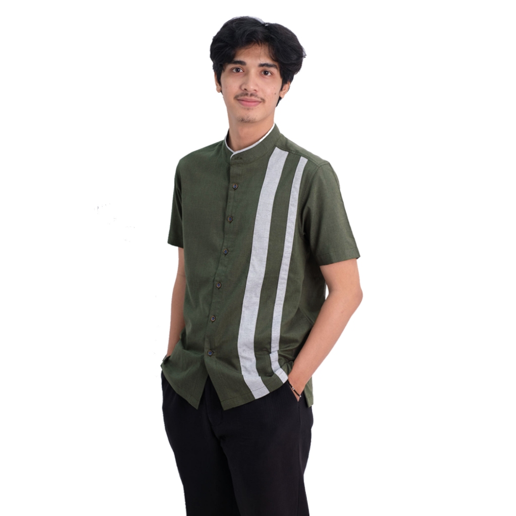 POSHBOY Baju Koko Lengan Pendek Baju Muslim Pria Bahan Katun - Syirian