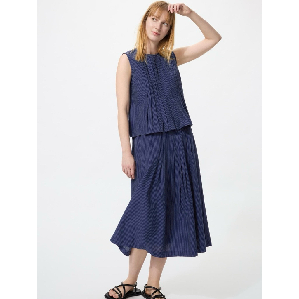Rok Panjang Tuck Linen UNIQLO JASTIP