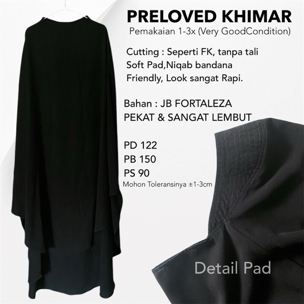 PRELOVED PL FRENCH KHIMAR MAZEN SHAMEENA BLACK DITSY REGULER ZAYSAKU SIFON ARABIAN DANIYA JUMBO