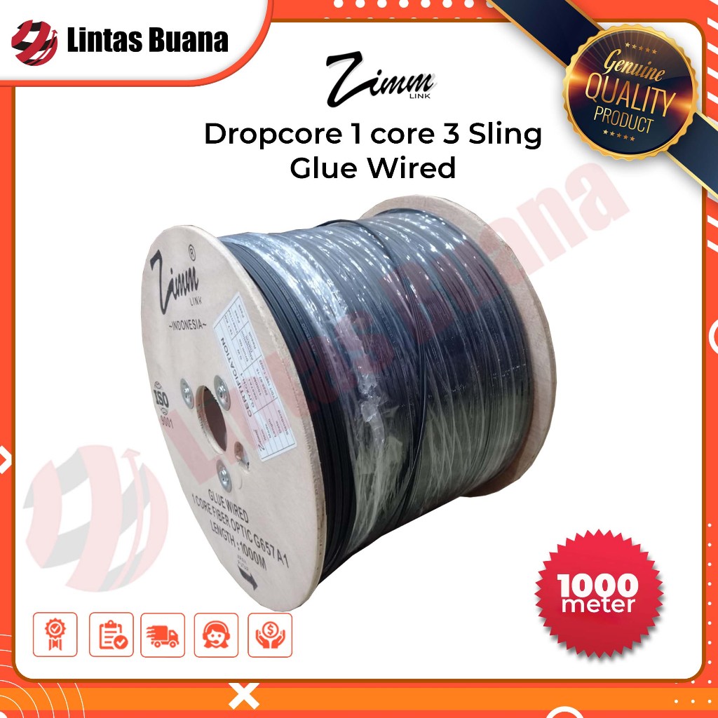 Zimmlink Kabel Dropcore 1 Core 1000 Meter Kabel Fiber Optik