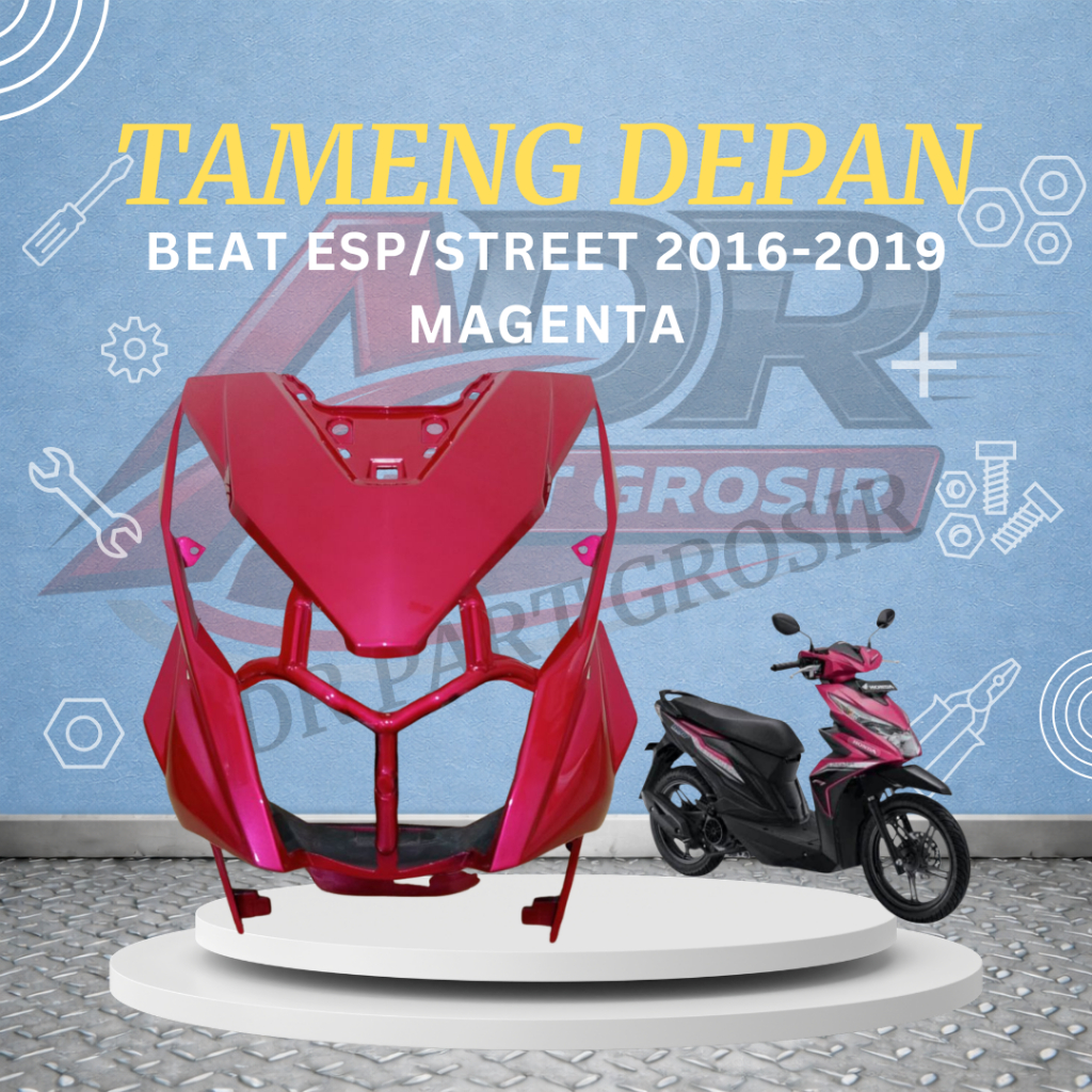 Panel Tameng Dada Body Depan Honda Beat Esp Street 2016-2019 Tameng Depan Beat K81 Magenta Tenshi