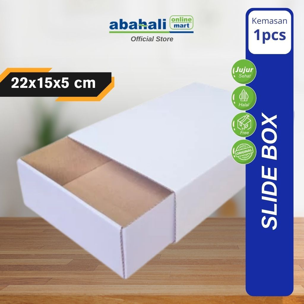 Slide Box 22x15x5 cm Kardus Kemasan Paking BoxSlide Karton BoxHijab GiftBox Hampers