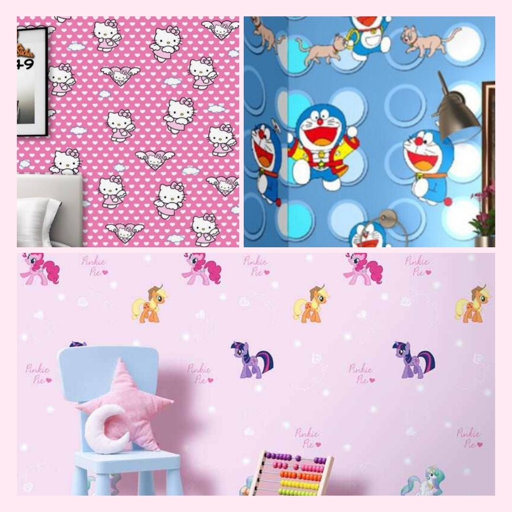 Wallpaper Dinding Kamar Tidur Anak Cowok Motif Karakter Biru Walpaper Sticker Kamar Anak Spiderman