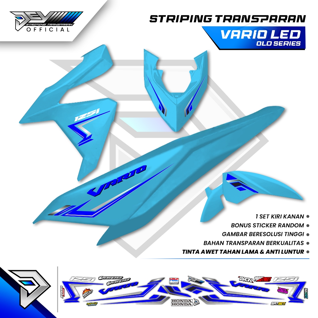 STRIPING TRANSPARAN VARIO LED OLD 2014 -2017 | MOTIF LIS | VARIO 125-150 LED OLD