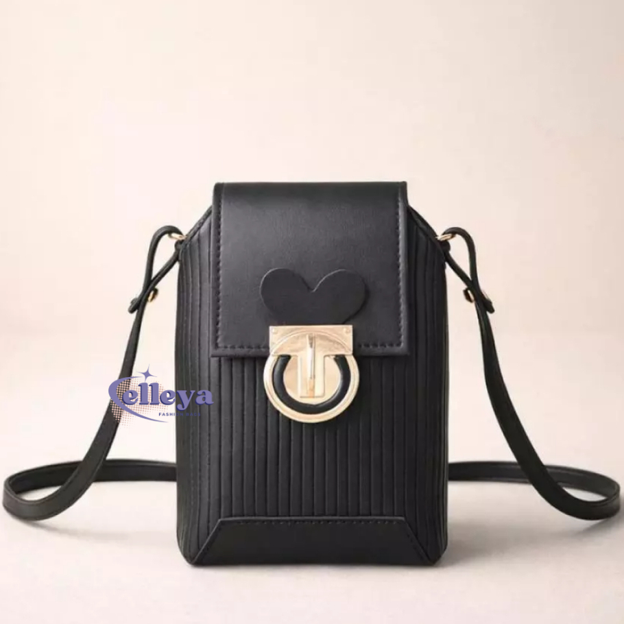 Tas Wanita Selempang Mini Hitam Elegan Simple Premium Slingbag Mini Wanita Kecil Lucu & Manis