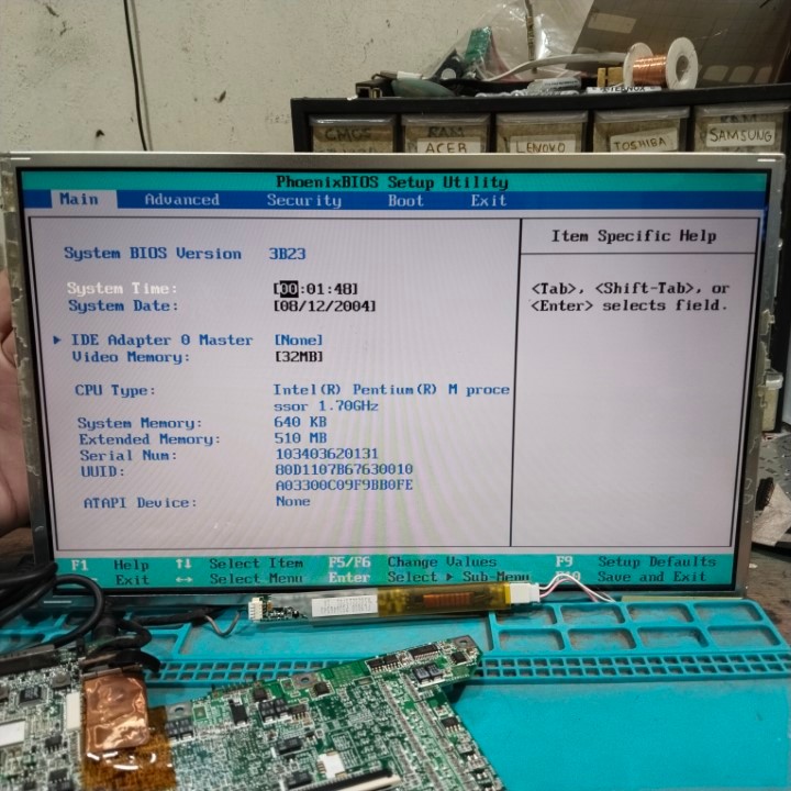 Layar LCD Laptop NEC Versa S940 13 inch tebal 30 pin lebar standard inverter CCFL Second Bekas 213
