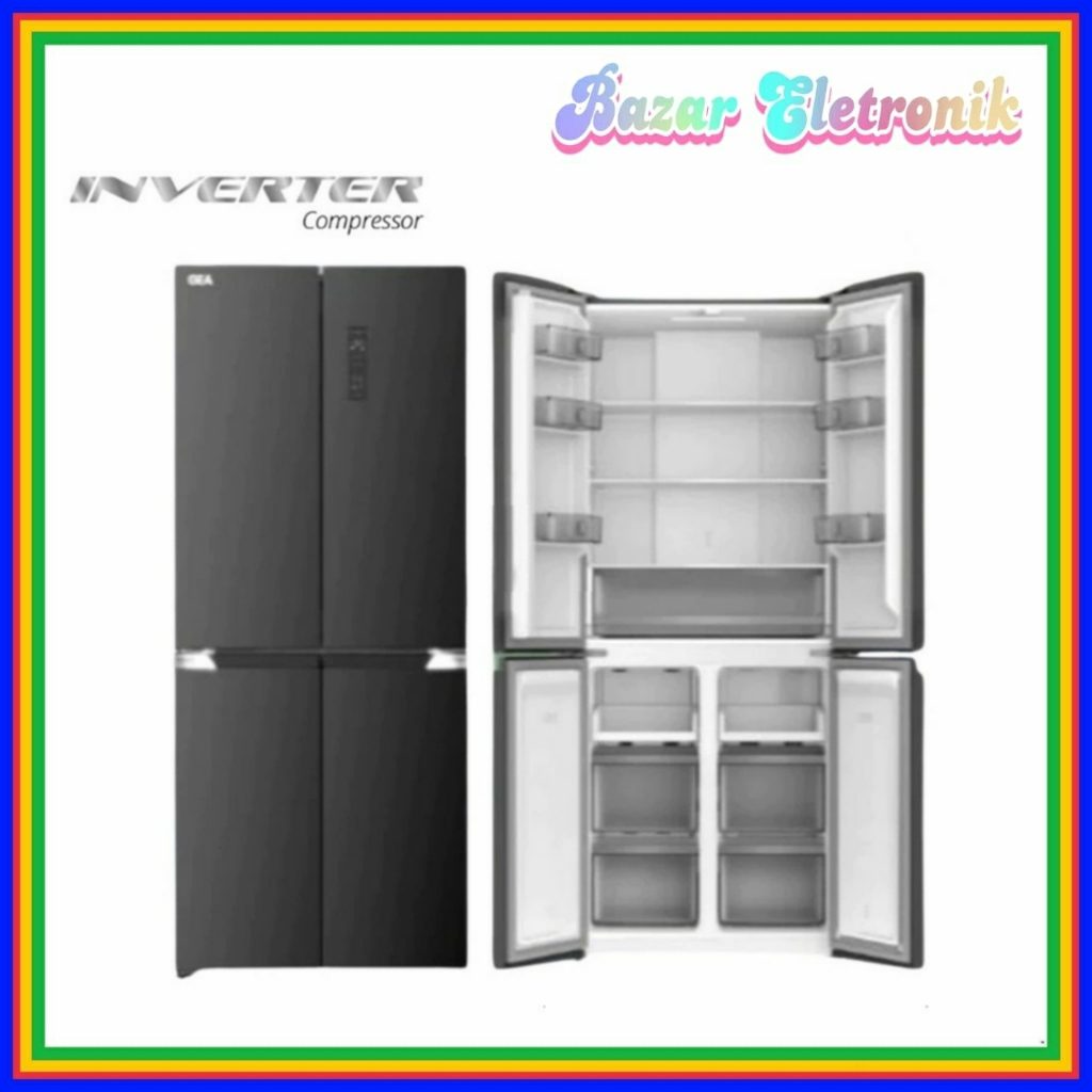 KULKAS GEA G4D 551BLACK INOX / KULKAS GEA SIDE BY SIDE / KULKAS GEA 551 LITER / KULKAS GEA G4D 551