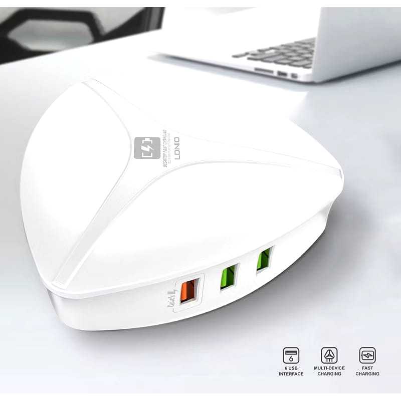 Adaptor Charger LDNIO ADAPTOR MULTI USB CHARGER 6 PORT USB ADAPTER  Fast Charging