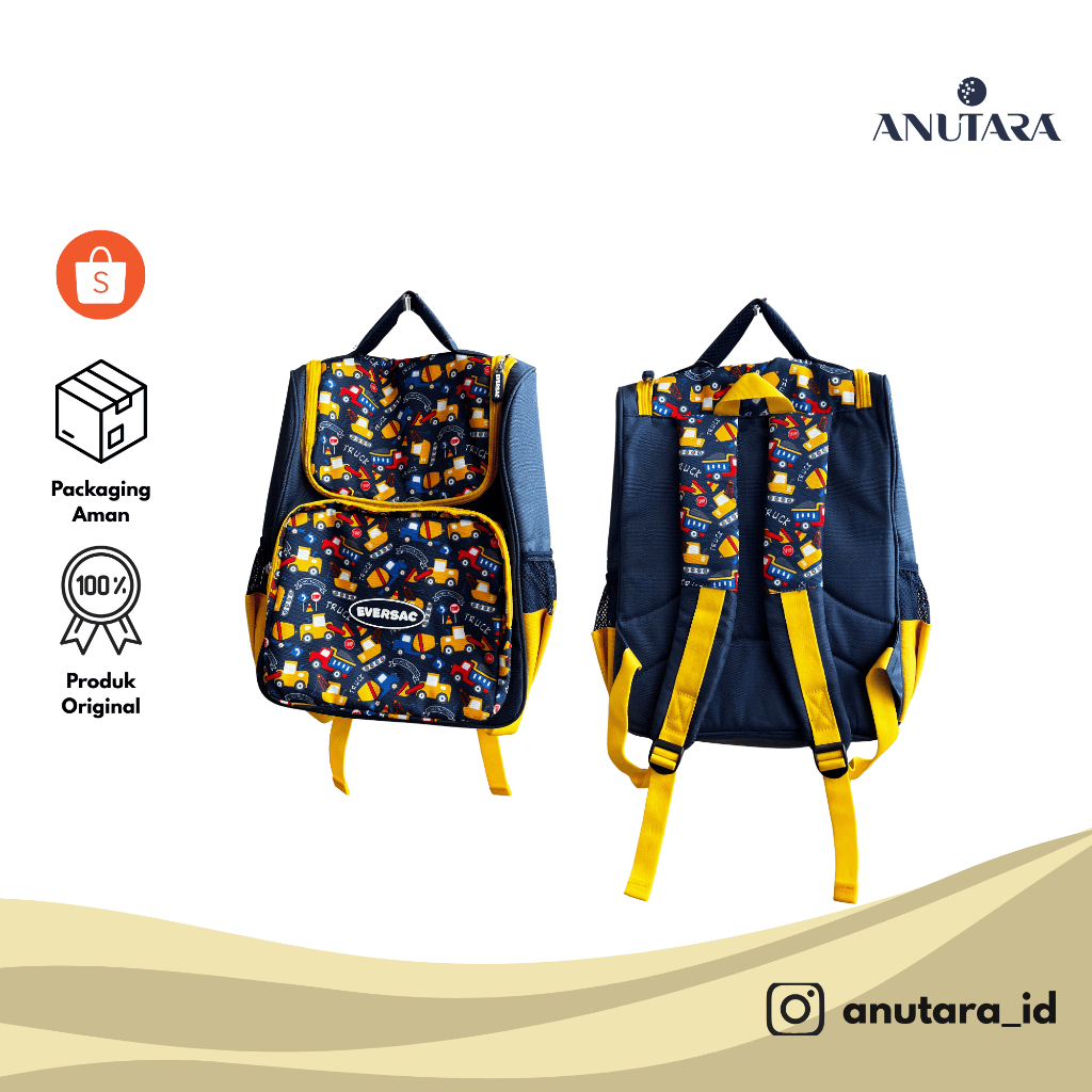[EVERSAC Backpack Kinder Truck Navy] | Tas Ransel Anak