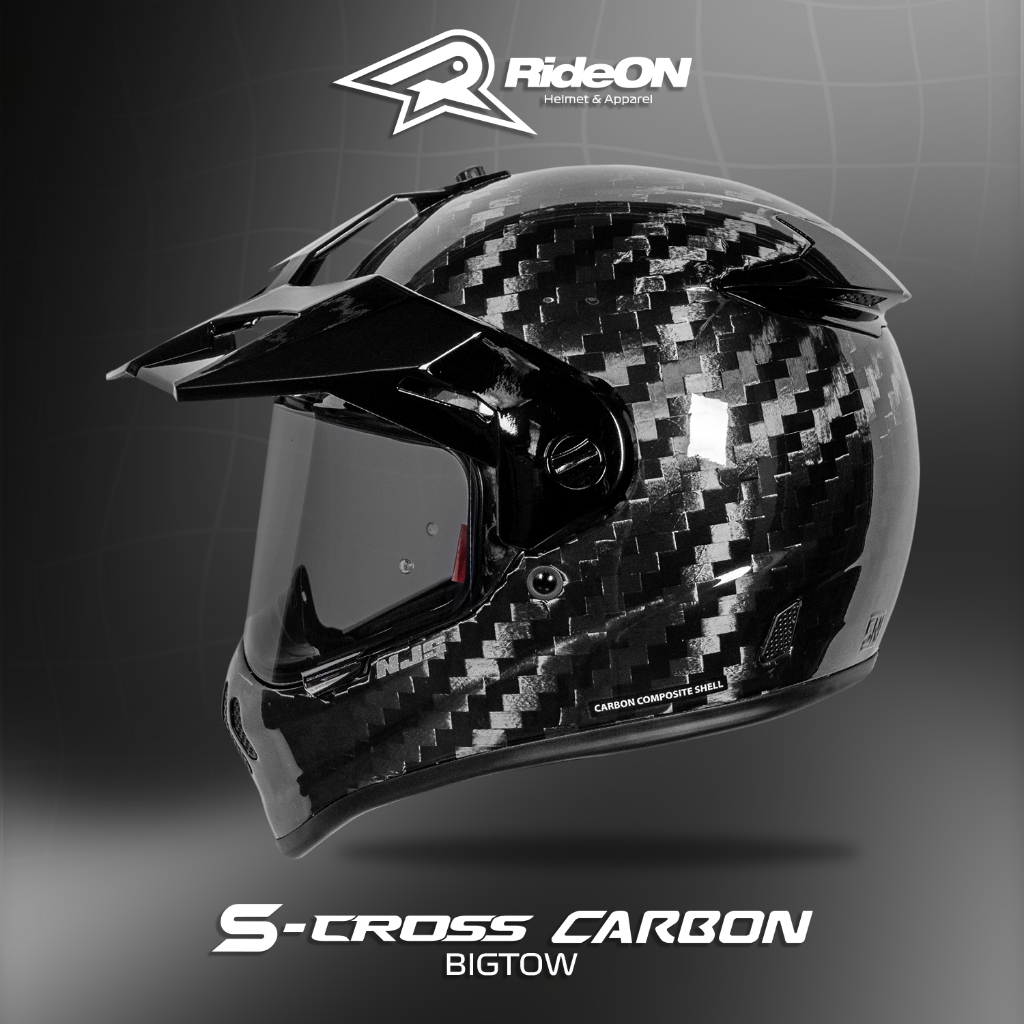 NJS S-Cross Carbon Bigtow - Helm Full Face | Adventure | NJS Scross | Helm Touring | Scross | Carbon