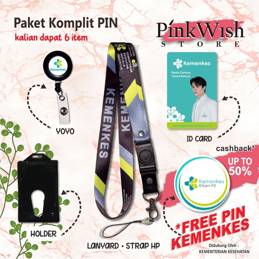 Tali idcard Kemenkes / lanyard Kemenkes [READY STOCK] TERMURAH  Beli Eceran Rasa Grosir
