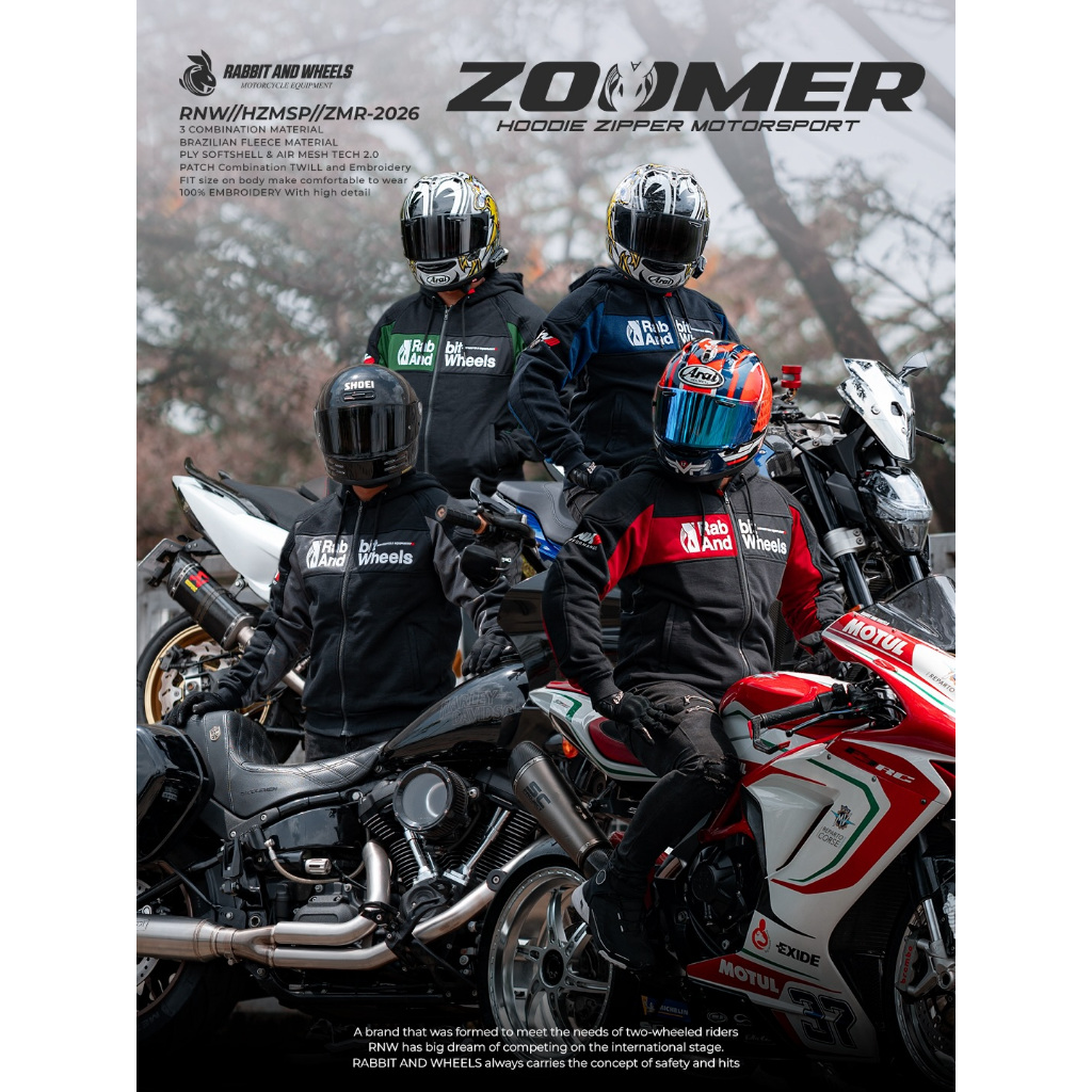 Rabbit and Wheels ZOOMER Hoodie Zipper Motorsport
