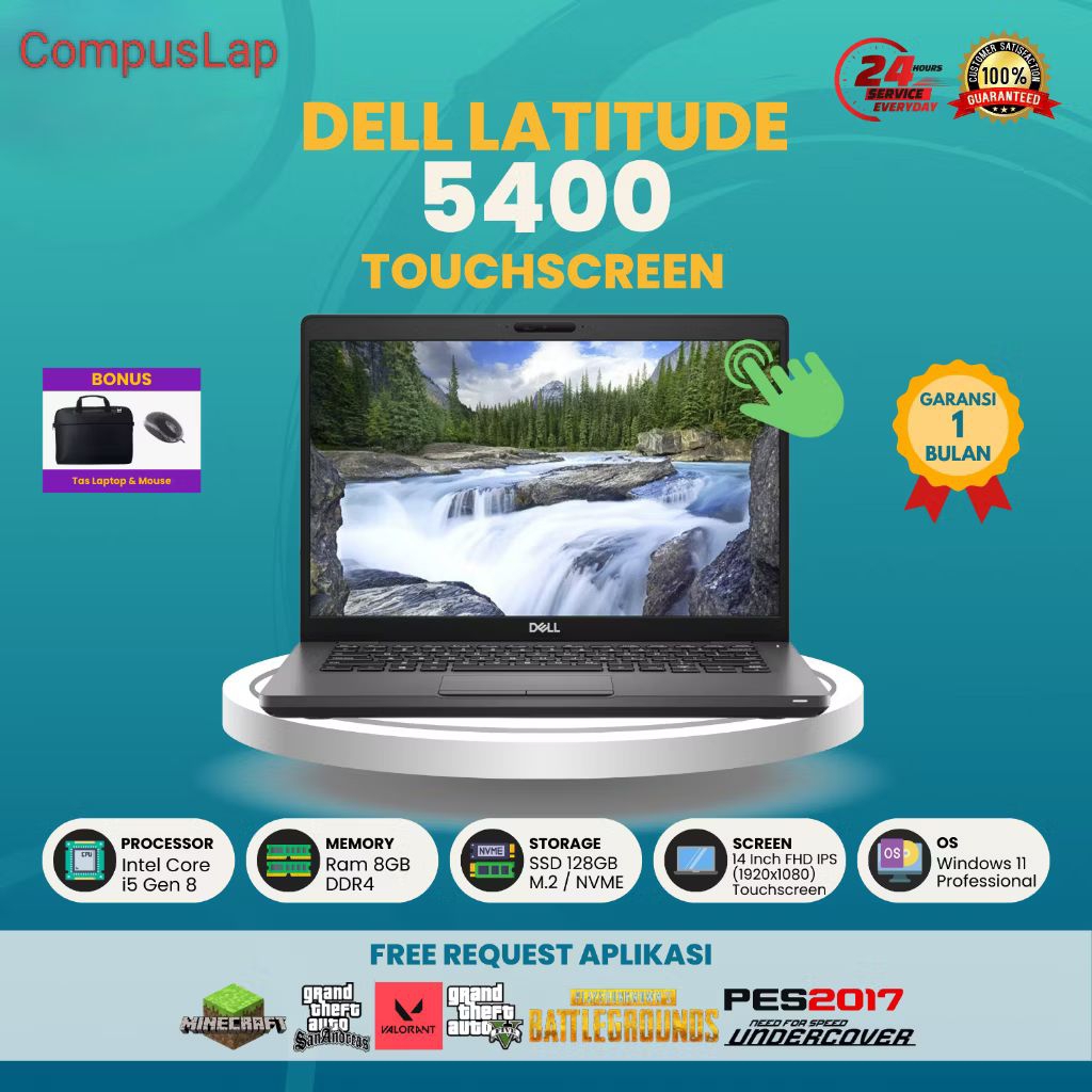 Laptop Dell 5400 i5/Gen8,/Ram8/SSD 256 Touchscreen/non Touchscreen