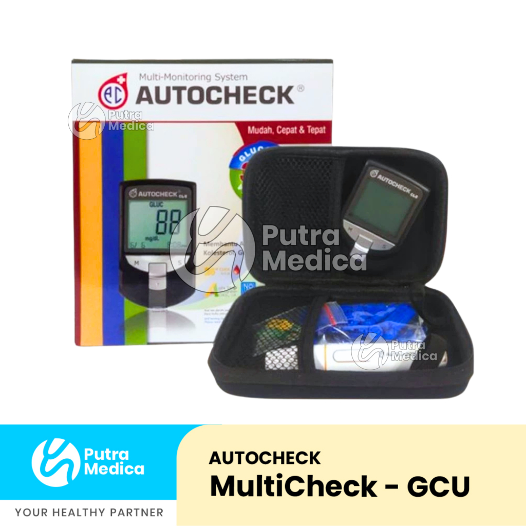 AutoCheck 3in1 Alat Cek Gula Darah, Kolesterol & Asam Urat