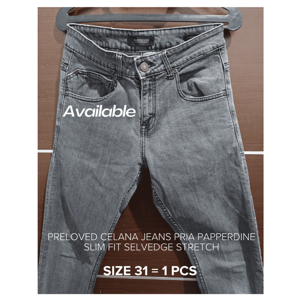 Preloved Celana Jeans Pria Papperdine Slim Fit Selvedge Stretch – Size 31