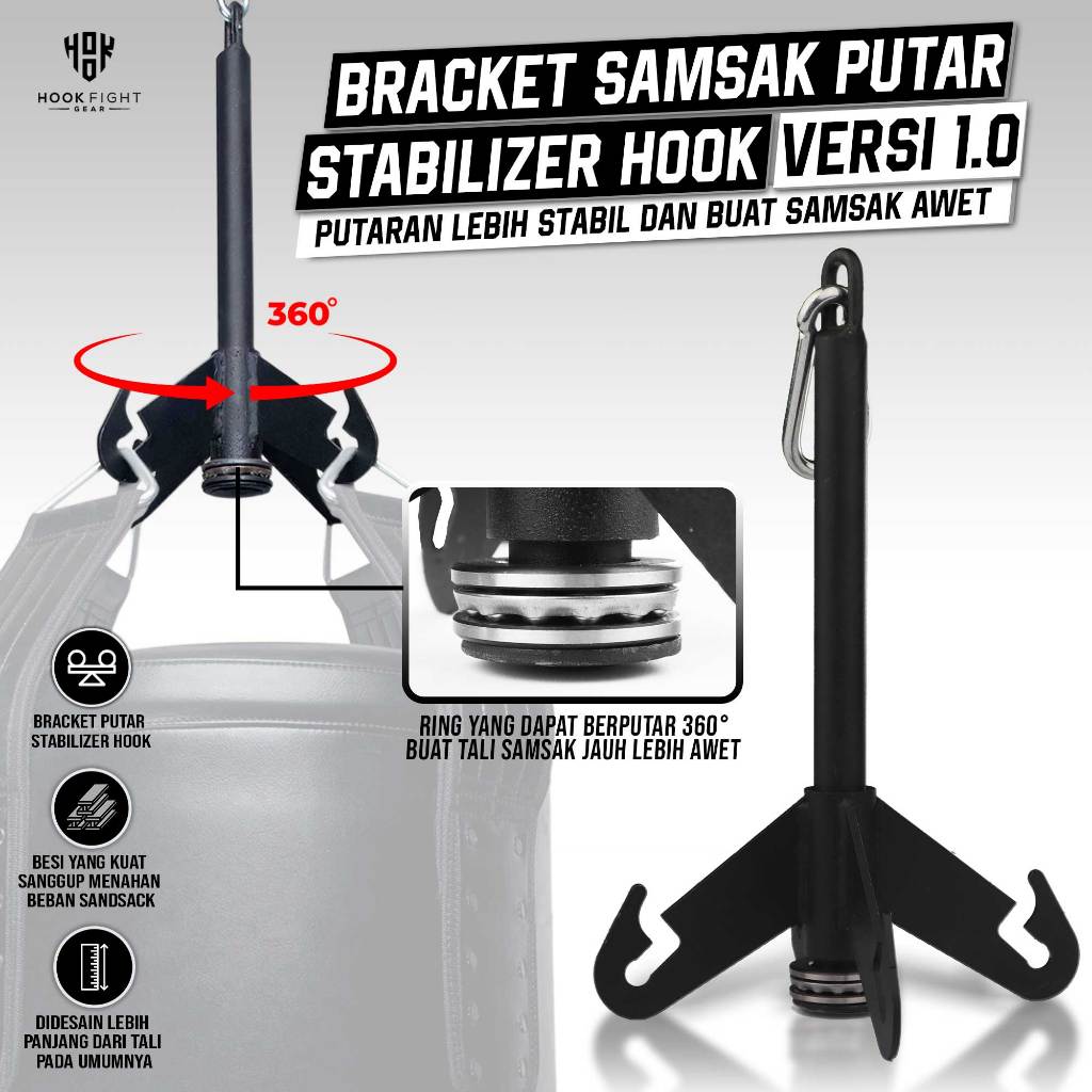 Bracket Samsak Putar Stabilizer Hook Versi Tiang Bracket Statis