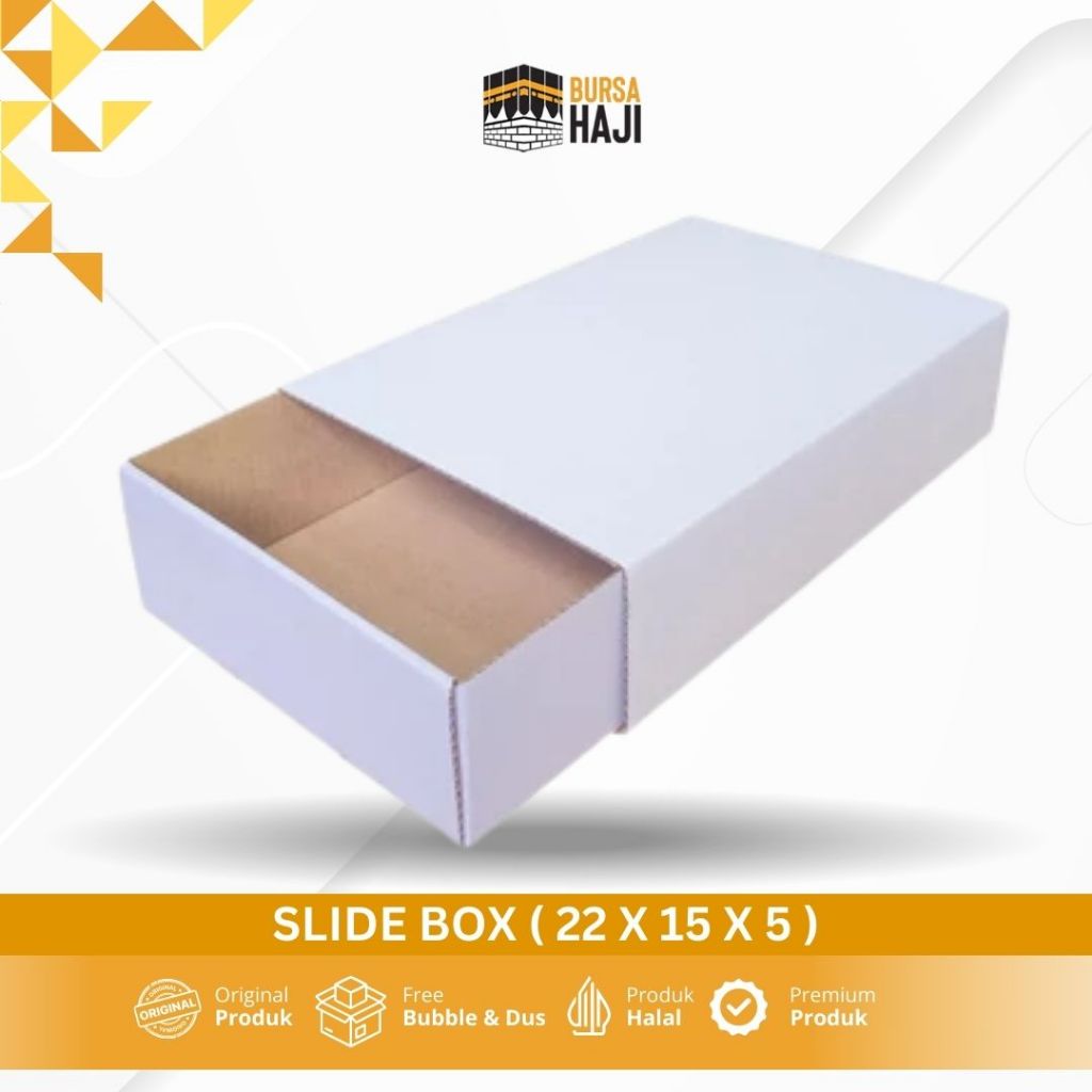 Slide Box 22x15x5 cm Kardus Kemasan Paking BoxSlide Karton BoxHijab GiftBox Hampers