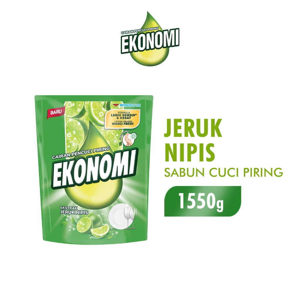Ekonomi Power Liquid Sabun Cuci Piring Jeruk Nipis Pouch 1550 gr