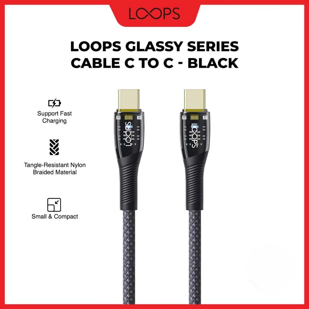 Loops Glassy Series Cable C to C - Black