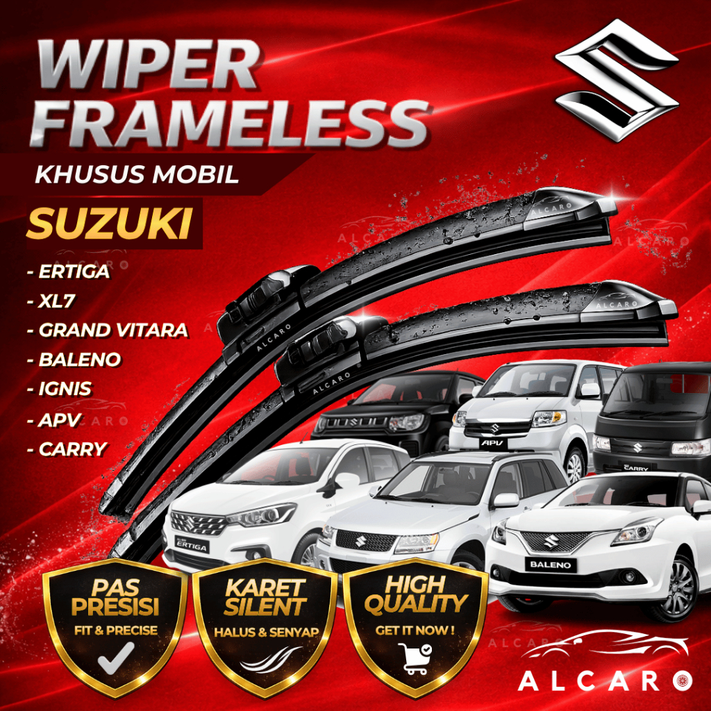 ALCARO Wiper Frameless Premium SUZUKI Ertiga / XL7 / Grand Vitara / Baleno / Ignis / APV / Carry – W