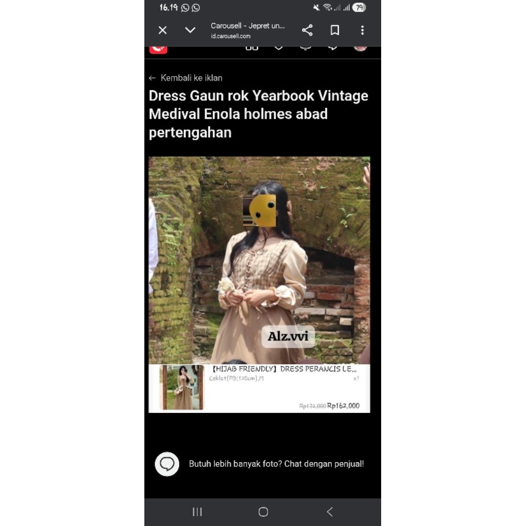 Preloved Gaun Rok dress Yearbook vintage enola npc cokelat