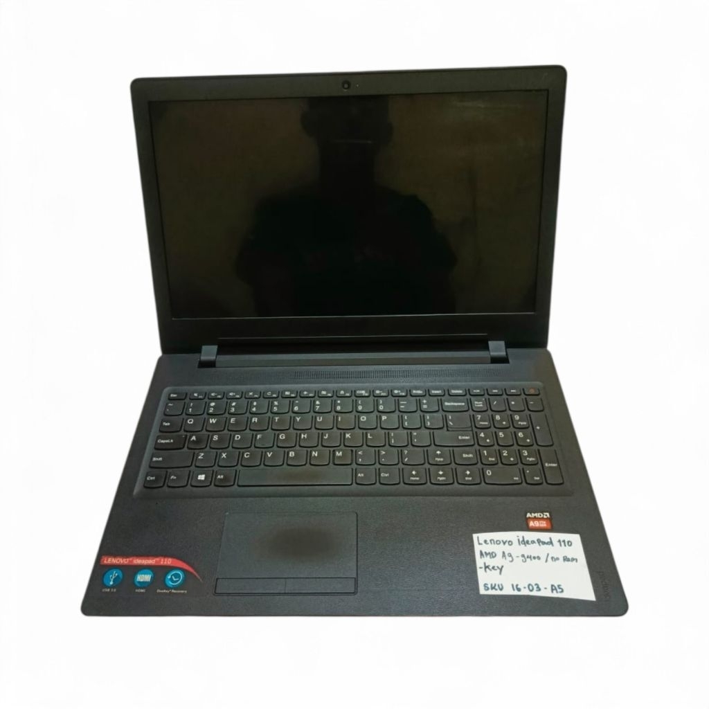 Laptop Lenovo Ideapad 110 AMD A9-9400 Tanpa Ram/HDD Minus Keyboard