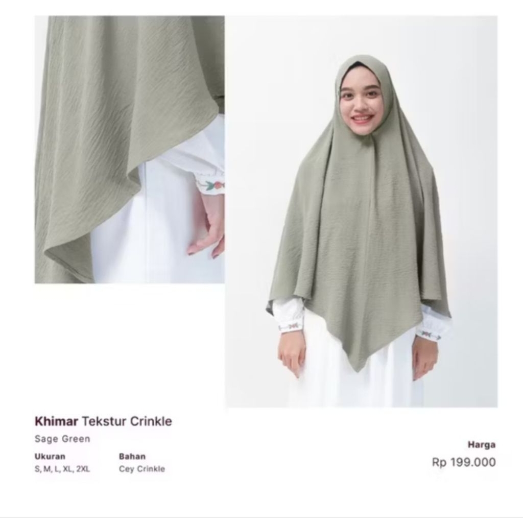 Elzatta hijab Khimar texture crinkle