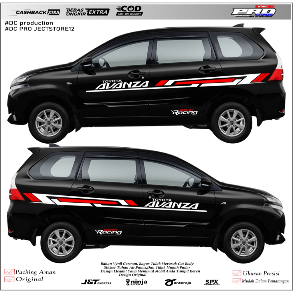 DECAL STIKER MOBIL AVANZA / STRIPING LIST BODY AVANZA XENIA / STICKER MOBIL XENIA / DECAL STIKER MOB
