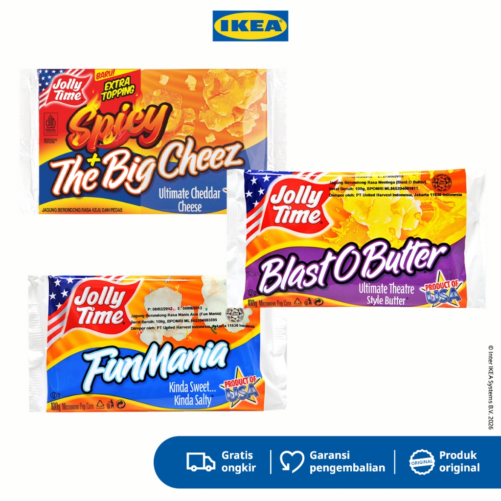 JOLLY TIME Pop Corn / Microwave Popcorn Jollytime Aneka Varian 100gr