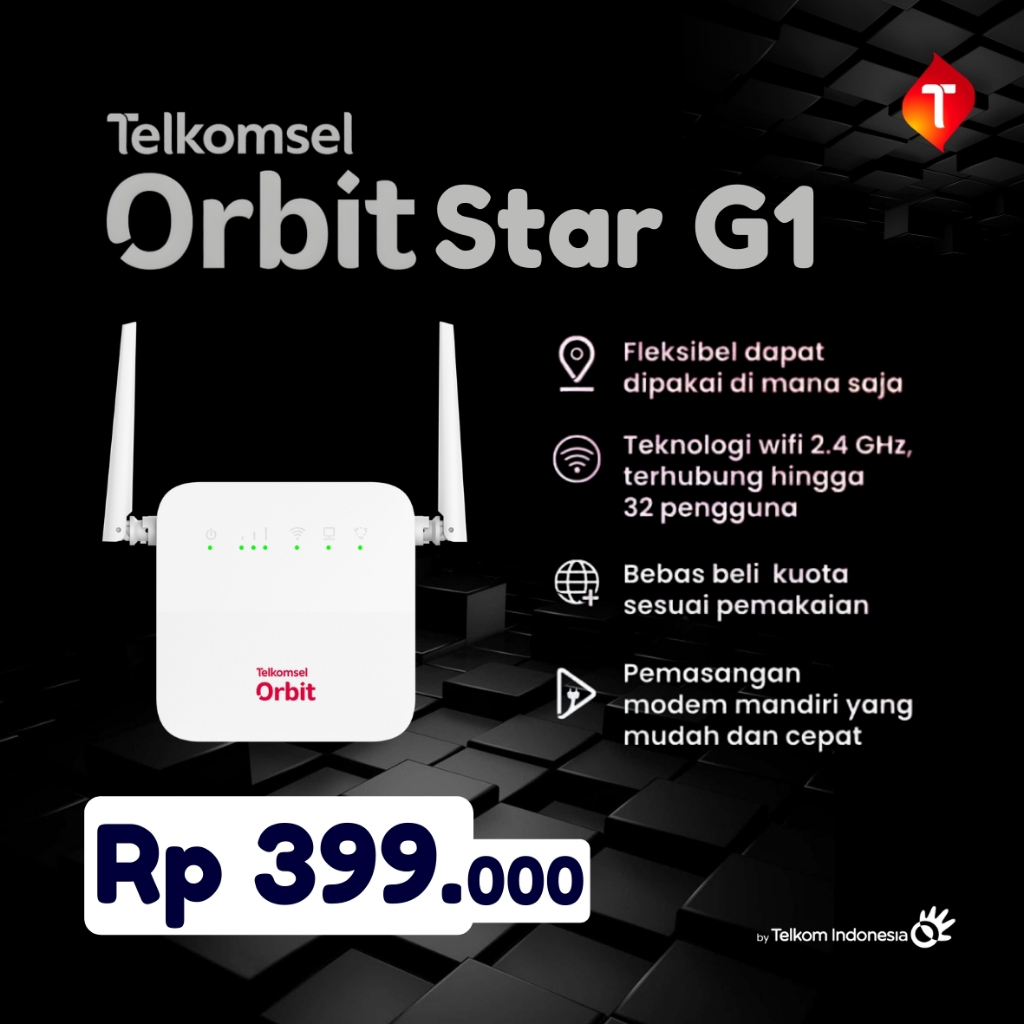 Modem Wifi Router Telkomsel Orbit Star G1 Highspeed 4G Free kuota 150GB wifi tanpa kabel