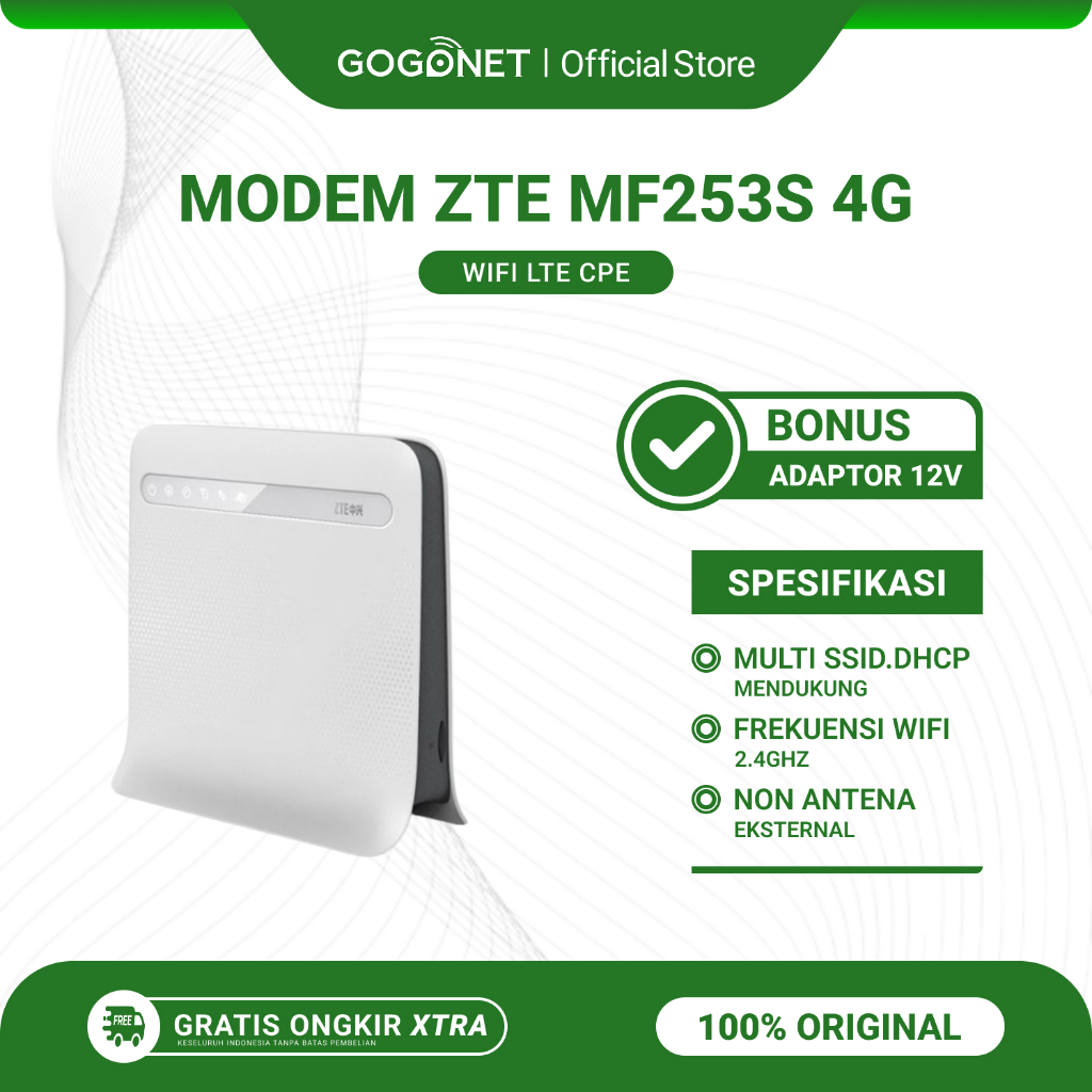 Modem ZTE MF253S CPE 4G LTE Wireless Router WiFi Bekas Original Bonus Adaptor