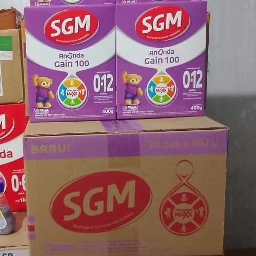 SGM KARTON GAIN 1+ 0-12 [1 KARTON = 24 BOX @400] LANGSUNG KIRIM