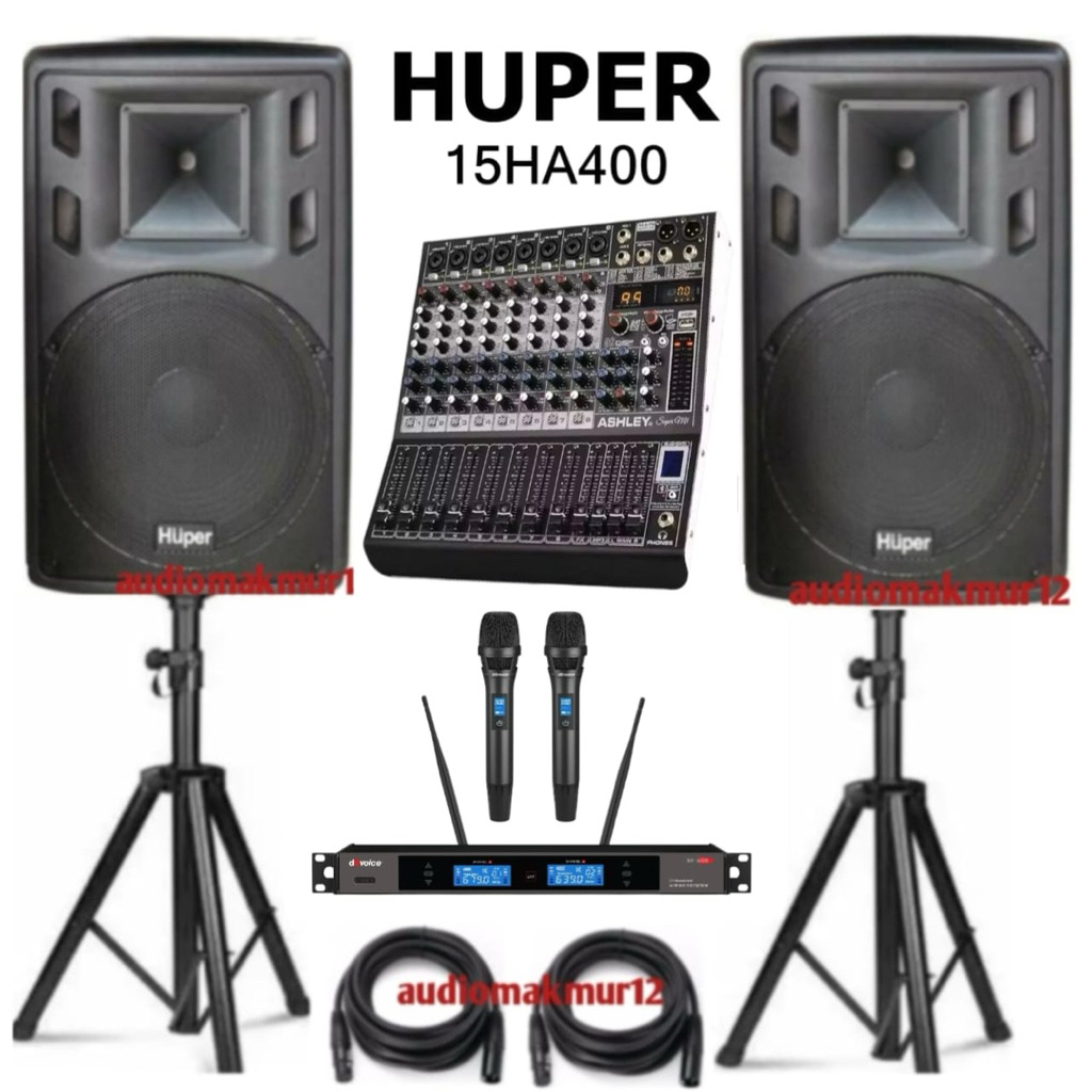 Paket Sound System Aktif Huper 15Ha400 Original Speaker Aktif 15inch Huper 15ha400 Garansi Resmi 1 T