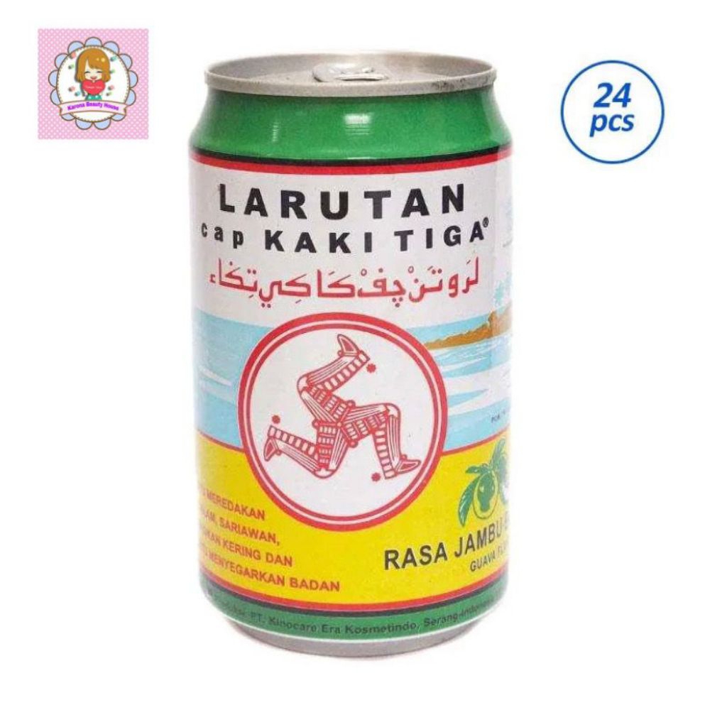 Larutan Penyegar Cap Kaki Tiga Kaleng Jambu Biji (1 Dus isi 24 Pcs)
