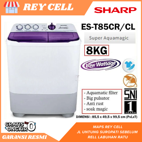 Mesin Cuci SHARP EST 85CR 2 tabung 8kg EST 85 CR Garansi Resmi