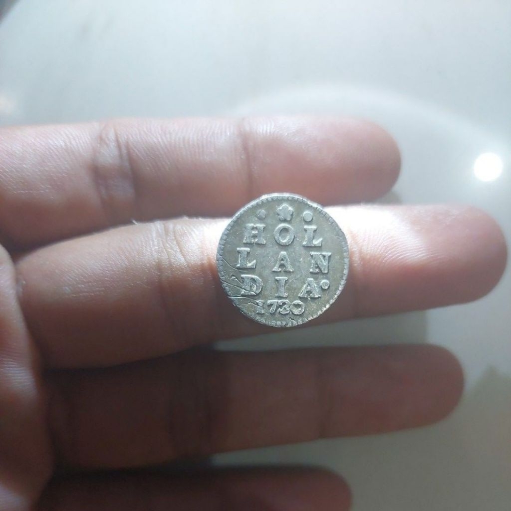 koin perak 2 stuiver Holandia tahun 1730.
