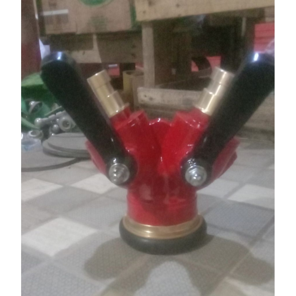 Y Connection 2 Handle Cabang 3 Pemadam_Kombinasi Kuningan Tipe Machino