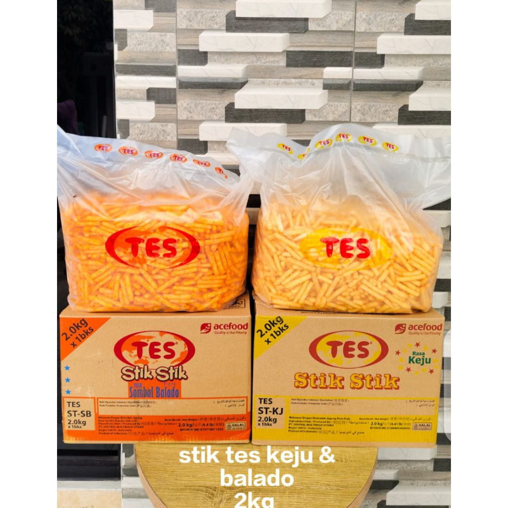 1 dus isi 2 kg stik TES rasa keju / balado cemilan/ makanan ringan kiloan harga murah grosir Snack b