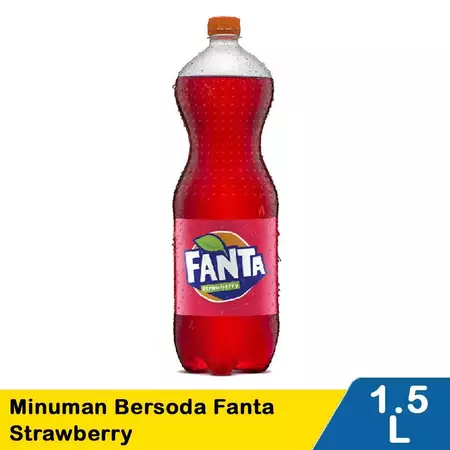 Fanta Soft Drink Strawberry Minuman Bersoda Rasa Stroberi Yang Segar 1500ml