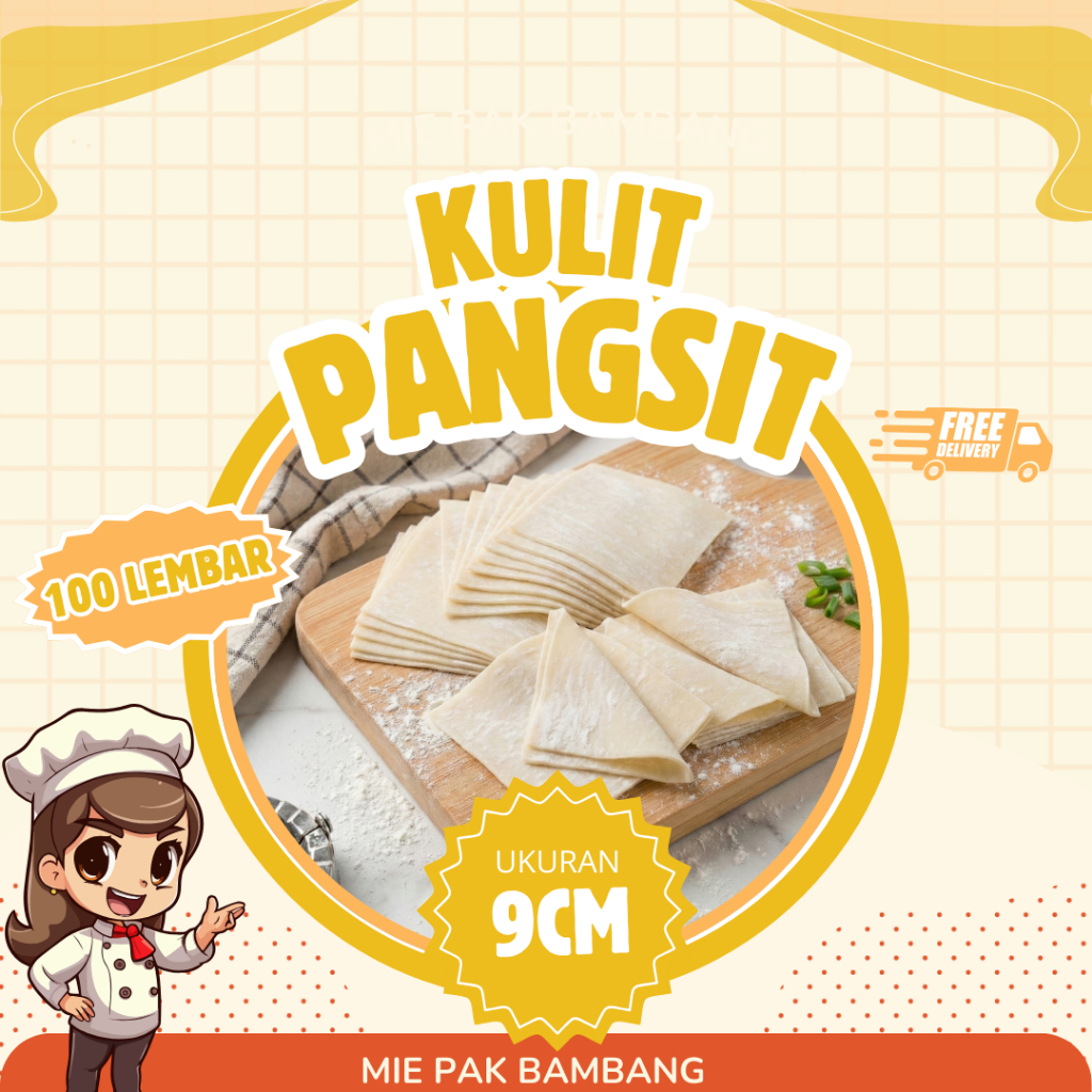 Kulit Pangsit Dimsum Mentah Rebus Anti Sobek 9cm – Kulit Pangsit Goreng Isi 100 Lembar Tipis Lentur