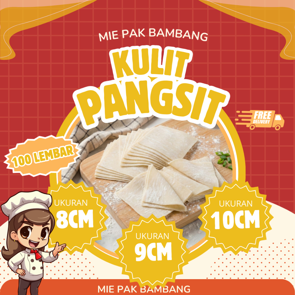 Kulit Pangsit Dimsum Mentah Rebus Anti Sobek Isi 50 – Kulit Pangsit Goreng Isi 100 Lembar Tipis Lent