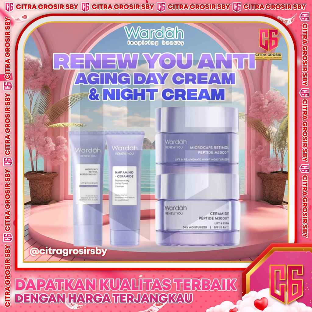 PAKET 2 Pcs WARDAH Renew You Anti Aging Moisturizing Day Moist & Night Moist