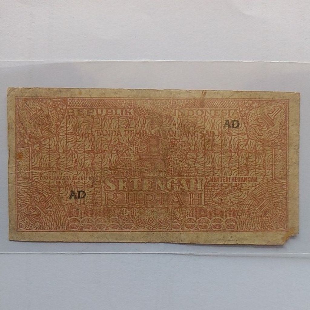 Uang ORI 1/2 rupiah 1947 fine