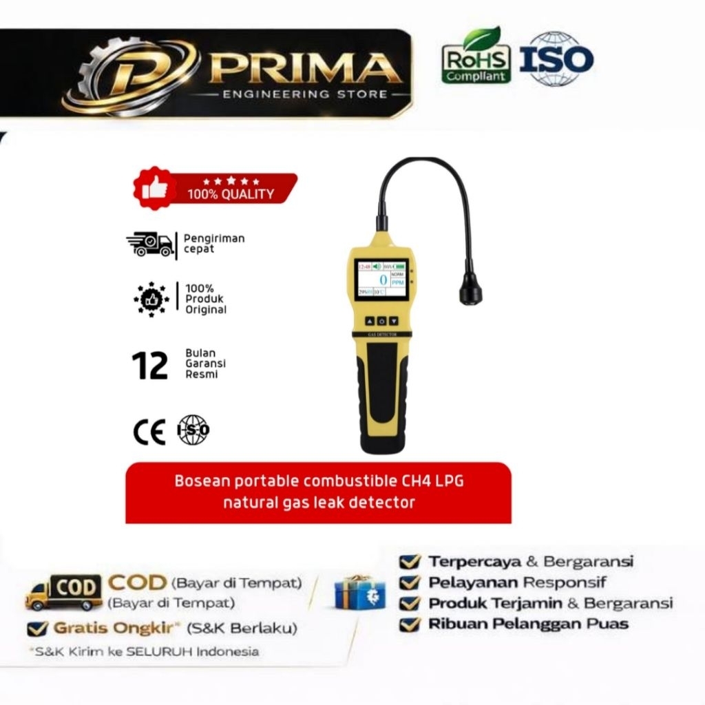 Bosean portable combustible CH4 LPG natural gas leak detector