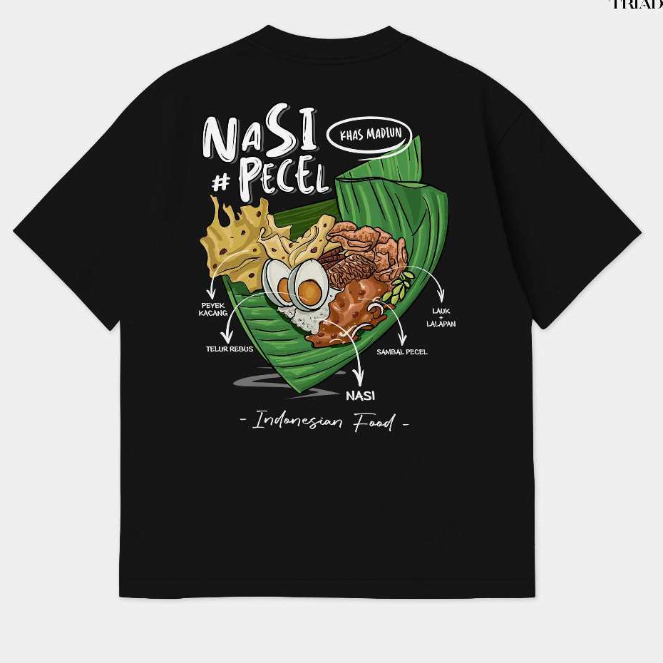 Kaos Indonesia Local Food Series NASI PECEL MADIUN | Tshirt Culture Baju Distro Makanan Kuliner Nusa