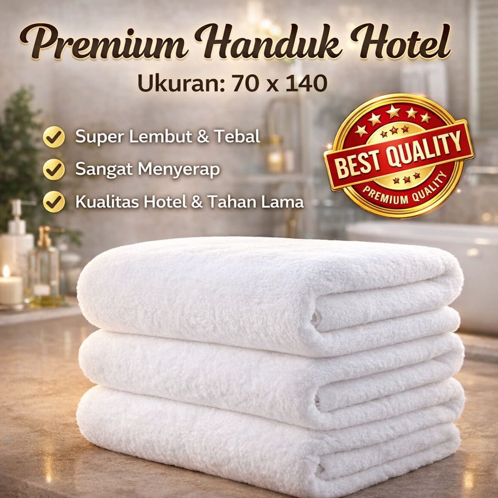 [PREMIUM!!!] HANDUK HOTEL PUTIH PREMIUM QUALITY 140x70