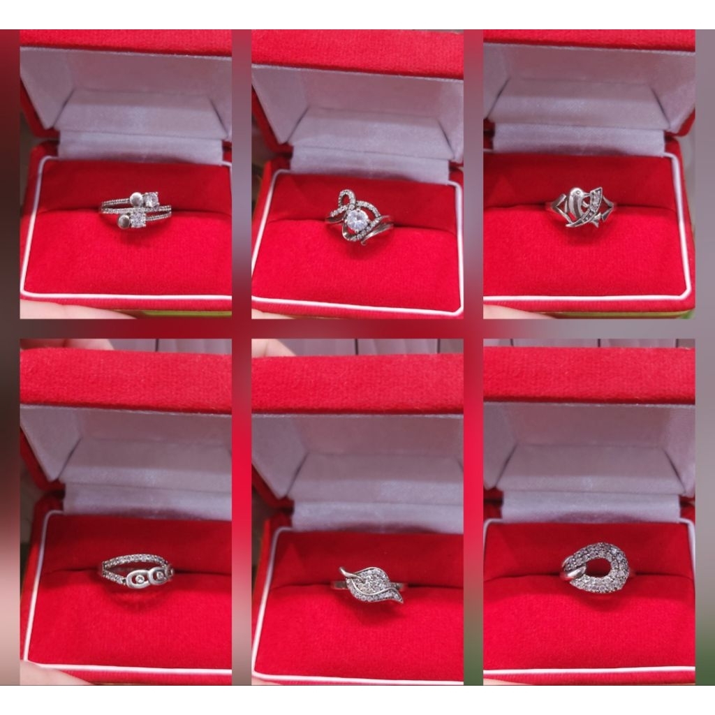 CINCIN PERAK ASLI WANITA.PERAK 925 LAPIS MAS PUTIH