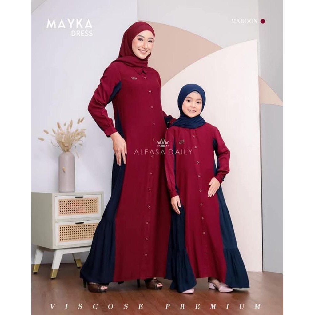 Alfasa Daily Mayka Dress Mom Kids Viscose Premium
