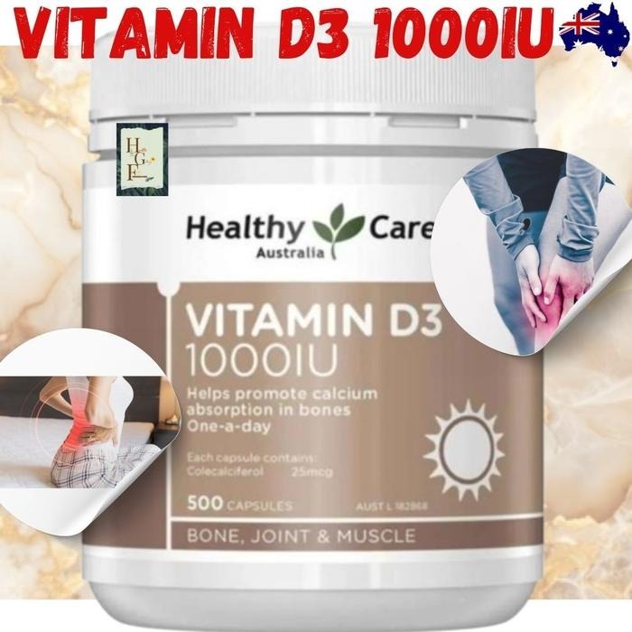 Healthy Care Vitamin D3 1000IU 500 Capsules